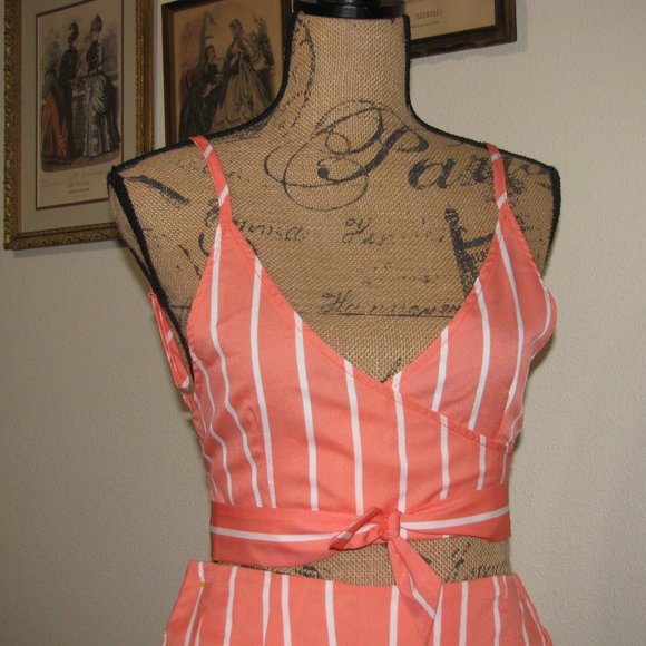 Shorts Set Wrap Bra Top Stripes (Top Reversable) - Picture 3 of 6